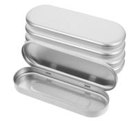 PartyKindom 5pcs Rectangular Tinplate Pencil Case with Protection and Waterproof Design, Stylish Metal Pen Box for School the Go, Versatile Stationery Holder for Students