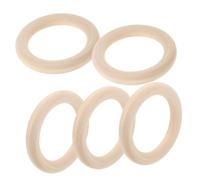 PartyKindom 5pcs Unfinished Wood Rings Natural Wooden Hoops for DIY Crafts Macrame Dreamcatcher Pendant Connectors Solid Wood Circles with Unique Grain for Tassels and Jewelry Making