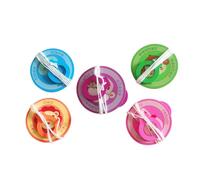 PartyKindom 5PCS Wooden Pull String Peg Tops for Creative Educational Spinning Tops with Easy Pull Ring Natural Material Enhances Hand Coordination and Observation Skills Random Styles