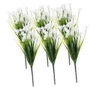 PartyKindom 6 Bunches Bunches Artificial Daffodil Flowers Bouquet Realistic Faux Floral Centerpieces for Wedding Home Office Garden Decor Elegant DIY Flower Arrangement White