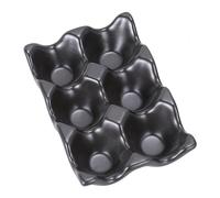 PartyKindom 6 Grids Ceramic Egg Tray Refrigerator Egg Holder with Anti-slip Bottom Modern Elegant Design for Kitchen Storage