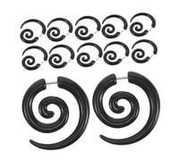 PartyKindom 6 Pairs Stainless Steel Spiral Snail Earrings with Irregular Wings Artistic Ear Stretchers Gauges Comfortable Jewelry Accessories for Women and Men
