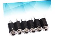 PartyKindom 6 Pcs 6.35mm Guitar Endpin Jack Set Threaded Cylinder Output Sockets for Bass Electric Guitar Pickup Mono Stereo Professional and Output Socket Kit
