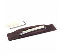 PartyKindom 6 string Adjustable Rosewood Acoustic Guitar Bridge Kit with Plastic Saddles and Tuning Rod Wrench for Acoustic Guitar Repair and Replacement