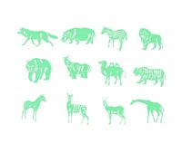 PartyKindom 60pcs Luminous Fluorescent Animal Wall Decals Glow in Dark Stickers for Boys Decor Creature Shapes Peel and Stick Night Wall Stickers for Nursery Bedroom Soothing Ambient Light