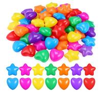 PartyKindom 60Pcs Star Heart Shape Ball Pit Plastic Ocean Balls for Kids Play Pool Durable Indoor Outdoor Party Game