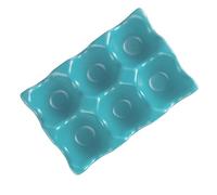 PartyKindom 6grids Ceramic Egg Holder Egg Storage Cabinet Slip Bottom for Fridge Chicken