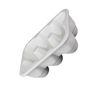 PartyKindom 6grids Ceramic Egg Tray Pure White Porcelain Egg Storage Container for Refrigerator Kitchen Counter