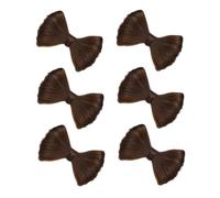 PartyKindom 6pcs Bowknot Wig Clips for Women Clip in Hair Extension Bun Accessories with Damage Hold Sweet Bow Accent Styling Barrettes for Effortless Glamorous Hair Buns Light Brown