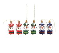 PartyKindom 6pcs Carousel Hanging Decoration Wooden Merry-go-round Shaped Christmas Tree Pendants for Christmas Ornament and Cartoon Xmas Decor