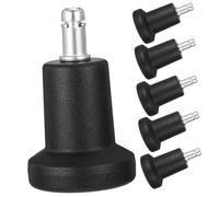 PartyKindom 6Pcs Chair Plug in Feet Pads Non Slip Fixed Levelers for Office Chairs Converts Casters to Stationary Tubular Furniture Glide Protectors
