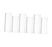 PartyKindom 6pcs Clear Glass Guitar Slide Finger Slider for Electric Bass Guitar Ergonomic Portable Design for Travel Practice Stage Performance Enhances Tone for Blues Jazz