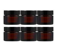 PartyKindom 6pcs Distributed Glass Bottles for Skin Care Divided Glass Jars Airtight Lids for Face Cream Storage and Travel Use