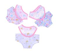 PartyKindom 6Pcs Doll Underwear Dolls Adjustable Design with Cute Prints for Pretend Play Easy Cleaning Soft Fabrics