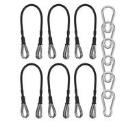 PartyKindom 6pcs Durable Stainless Steel Fitness Pull Down Cable for Gym Pulley System Workout Equipment Rubber Coated Ropes for Resistance Training Home and Professional Use