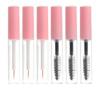 PartyKindom 6pcs Empty Mascara Tube and Shadow Tip Liner Bottles with Wand 5ml Pet Cosmetic Containers in Pink for Uniform Application and Body Design, for DIY Makeup
