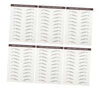 PartyKindom 6pcs Hair-like Eyebrow Stickers Natural Imitation Tattoo for Women with Sparse No Brows Easy Carry Makeup Accessory Lasting Eyebrow Enhancement