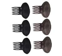 PartyKindom 6pcs Hair Volume Clip Bump up Comb Inserts Black and Coffee Hair Bump Base Pads for Styling Princess Bun and Bangs Volume Boosters