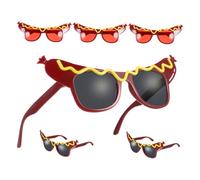 PartyKindom 6pcs Hot Dog Sunglasses Party Photo Booth Props Funny Cosplay Glasses Lightweight Comfortable Fit for Adults and Summer Luau Celebration Accessories