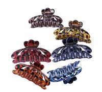 PartyKindom 6pcs Jaw Hair Clips for Women Stylish Leopard Print Clamps in Multi Colors for Valentines Day Parties and Everyday Hairstyling Accessories