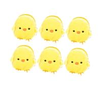 PartyKindom 6pcs Little Yellow Chicken Coin Purse Easter Chick Plush Bag for Change Storage Cartoon Coin Bag