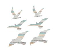 PartyKindom 6pcs Mediterranean Style Seagull Wall Art Coastal Beach Decor Ocean Inspired Nautical Seaside Wall Hanging for Living
