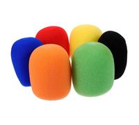 PartyKindom 6pcs Mic Covers Microphone Windscreens Sponge Material Assorted Color Suitable for Most Microphones Noise Reduction for Conference Rooms and News Interviews