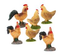 PartyKindom 6pcs Miniature Resin Chicken Figurines Durable Hen and Rooster Statues for DIY Micro Landscape Projects Easy Clean Garden Decor Space Saving Animal Ornaments