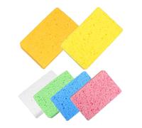PartyKindom 6Pcs Multi Color Reusable Kitchen Dish Sponges Pulp Cotton Scrub Pads for Washing Dishes Pans Bowls Cups Convenient Cleaning for Home and Kitchen Use