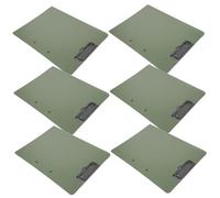 PartyKindom 6pcs Multifunctional Folder Menu Folder Multi-Purpose Document Holder Board Business Organizer Teacher Clipboard Pad Schreibmappen Memo Plastic Olive Green