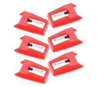 PartyKindom 6pcs Phonograph Needles Durable Record Player Stylus Replacement for Sound Easy Installation Compatible with Various Turntables Red Color Design