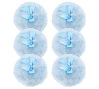 PartyKindom 6pcs Powder Puff Set for Gentle Skin Care, Plush Material with Adorable Bow Shape, Portable for Outdoor Use or Home Use, Soft Loose Powder Applicator for Delicate Skin