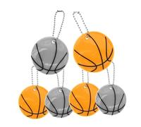 PartyKindom 6Pcs Reflective Basketball Pendant Keychain Glow The Dark Reflectors for Strollers Wheelchairs and Bags High Visibility Sports Accessories for Events