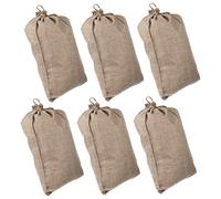 PartyKindom 6Pcs Reusable Burlap Drawstring Bags Root Vegetable Holders Versatile Storage for Potatoes Grains and Seeds for Outdoor Use and Food