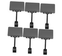 PartyKindom 6Pcs Rewritable Erasable Price Boards Black PVC Tags for Supermarket Displays Easy to Use Wipe for Pricing Scheduling and Planning