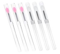 PartyKindom 6Pcs Silicone Lip Brushes with Dustproof Covers Portable Lipstick Applicators for Makeup Use Fine Soft Heads for Precise Lip Gloss and Lipstick Application Travel-friendly