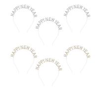 PartyKindom 6pcs Silver Metal Letter Headbands for Women Lightweight and Secure Fit Hair Accessories for New Year Celebration Party and Christmas Eve Events