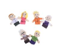 PartyKindom 6pcs Soft Plush Family Finger Puppets Set for Educational Hand Puppets for Interactive Storytelling and Playtime Cartoon Characters Party Favors