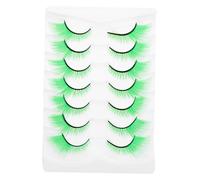 PartyKindom 7 Pairs Green Fake Eyelashes for Patrick Day Dramatic for Costume Parties Easy to Apply and Reusable Unique Irish Festival Inspired Makeup