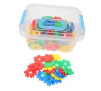 PartyKindom 70pcs Building Blocks Set Snowflake and Leaf Shapes Educational Puzzle for Spatial Learning and Imaginative Play with Storage Box for Boys