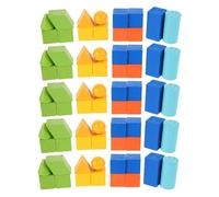 PartyKindom 70pcs Geometry Kit Shape Blocks for Elementary School Montessori Classroom Manipulatives with Diverse Geometric Solids for School Supplies