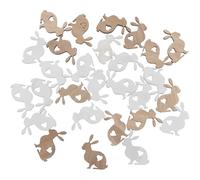 PartyKindom 72pcs Wooden Easter Themed Wood Slices Set with Bunny Patterns, Natural Wood Craft Decor for Spring Home Decoration and DIY Festival Craft Supplies