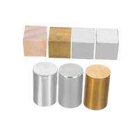PartyKindom 7pcs Metal Density Cubes and Cylinders Set Copper Iron Aluminum Science Activity Blocks for Physics Education Home Lab Experiments Portable Teaching Tool