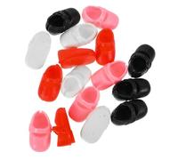PartyKindom 8 Pairs Mini Doll Shoes for Dolls Flat Finger Shoes in Pink for Closet Costume