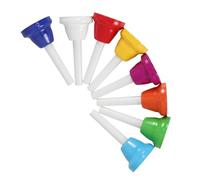 PartyKindom 8 Pcs Colorful Hand Bells Set Note Diatonic Musical Instrument for Safe Sturdy Educational Percussion for Family Festivals Teaching Church Events