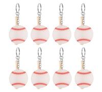 PartyKindom 8pcs Baseball Keychain With Wooden Bat: Acrylic Softball Acrylic Keyring For Kids Diy Boy Sports Baseball Team Party Favor Backpacks Pendant