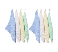 PartyKindom 8pcs Cotton Muslin Washcloths for Baby Toddlers, 6 Layers Multi-Purpose Face Towels with Moisture Storage, Soft and Sturdy, as A Quick Changing Pad Or on The Go