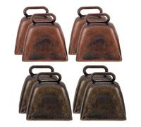 PartyKindom 8pcs Crafts Cowbell: Mini Cowbells Bronze - Loud Noise Makers for Sporting Events Football Games Celebrations - Vintage Jingle Bells for Decorations