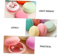 PartyKindom 8pcs Macaron Storage Case Portable Mini Organizer Box for Jewelry Small Items Travel Round Storage Container for Home and Desk Tidy