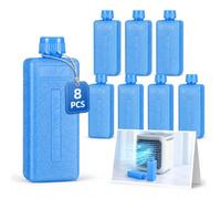 PartyKindom 8pcs Mini Ice Packs for Air Conditioner Cooler Blocks Reusable Freezer Blocks for Lunch Boxes Cooler Bags Portable Ice Storage for Home Travel Outdoor Use
